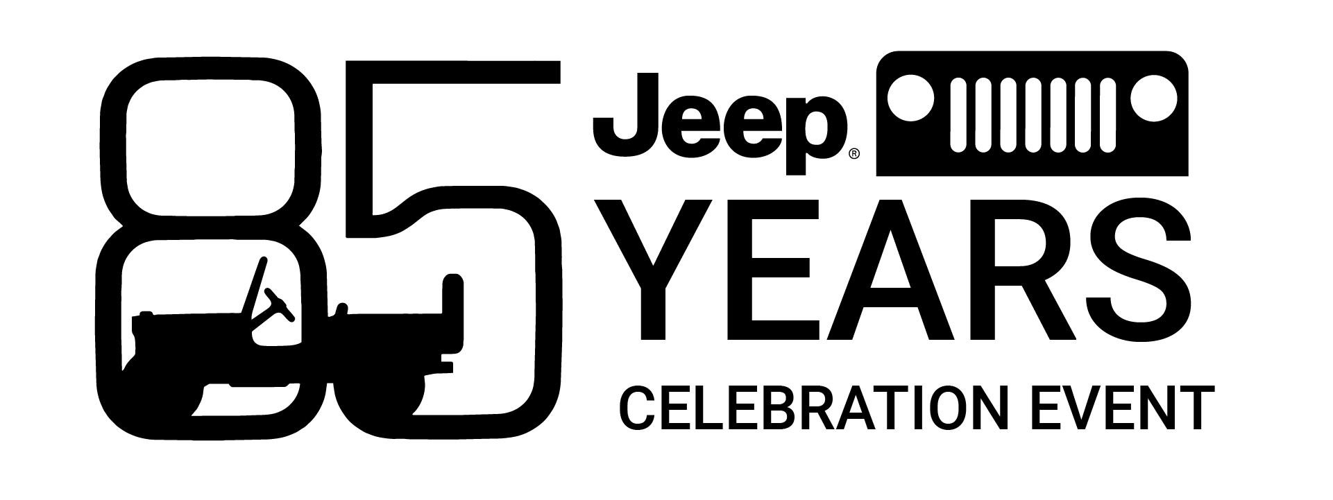 Jeep 85 Years Celebration Event logo.